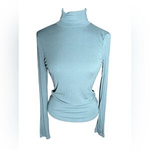 Aritzia Sunday Best freshman Light Blue Long Sleeve ribbed turtle neck Top M